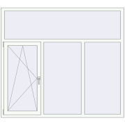 REHAU Euro 70 1900x1700 мм Білий (RAL 9016) з двох сторін REHAU Euro 70 1900x1700 мм Білий (RAL 9016) з двох сторін