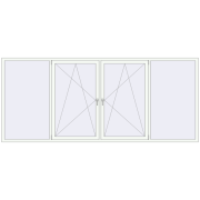 REHAU Euro 60 3500x1500 мм Білий (RAL 9016) з двох сторін