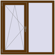 REHAU Euro 70 1200x1200 мм WALNUT з двох сторін