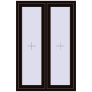 REHAU Euro 70 1000x1500 мм BLACK_BROWN з двох сторін