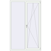 REHAU Euro 70 1300x2100 мм Білий (RAL 9016) з двох сторін REHAU Euro 70 1300x2100 мм Білий (RAL 9016) з двох сторін