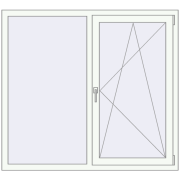 Вікна 1400x1300 мм REHAU Euro 70 Білий (RAL 9016) з двох сторін