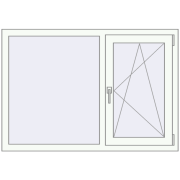 REHAU Brillant-Design 1290x890 мм Білий (RAL 9016) з двох сторін