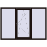 REHAU Euro 60 2050x1430 мм BLACK_BROWN з двох сторін
