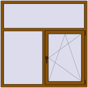 REHAU Euro 60 1500x1500 мм GOLDEN OAK з двох сторін