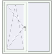 REHAU Euro 60 1170x1280 мм Білий (RAL 9016) з двох сторін