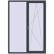 REHAU Euro 70 1500x2100 мм ANTHRACITE_GREY_STRUKTURAL з двох сторін