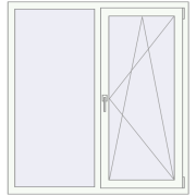 REHAU Euro 70 1320x1350 мм Білий (RAL 9016) з двох сторін
