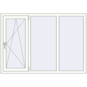 REHAU Euro 70 1610x1130 мм Білий (RAL 9016) з двох сторін
