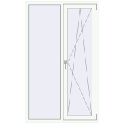 REHAU Euro 60 1045x1720 мм Білий (RAL 9016) з двох сторін