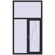 REHAU Euro 60 1100x2000 мм BLACK_ULTI-MATT з двох сторін