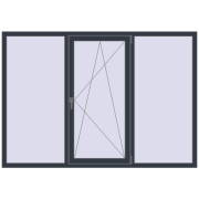REHAU Euro 60 2050x1430 мм ANTHRACITE_GREY_STRUKTURAL з двох сторін