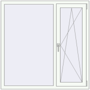 REHAU Euro 60 1300x1300 мм Білий (RAL 9016) з двох сторін REHAU Euro 60 1300x1300 мм Білий (RAL 9016) з двох сторін
