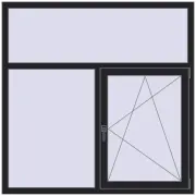 REHAU Euro 60 1500x1500 мм BLACK_ULTI-MATT з двох сторін