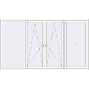 REHAU Euro 70 2900x1680 мм Білий (RAL 9016) з двох сторін