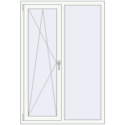 REHAU Euro 70 1100x1600 мм Білий (RAL 9016) з двох сторін