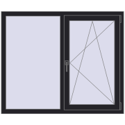 REHAU Euro 70 1330x1110 мм BLACK_ULTI-MATT з двох сторін