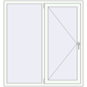 REHAU Euro 70 1330x1430 мм Білий (RAL 9016) з двох сторін REHAU Euro 70 1330x1430 мм Білий (RAL 9016) з двох сторін