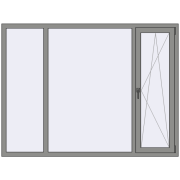 Altest Pony 375 2000x1500 мм RAL 9007 Grey aluminium з двох сторін