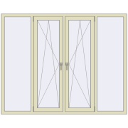 REHAU Euro 70 2000x1600 мм PEARL_WHITE_BEIGE_52L-2 з двох сторін REHAU Euro 70 2000x1600 мм PEARL_WHITE_BEIGE_52L-2 з двох сторін