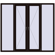 Вікна 2000x1800 мм REHAU Euro 60 BLACK_BROWN з двох сторін