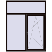 REHAU Euro 70 1500x1900 мм BLACK_BROWN з двох сторін