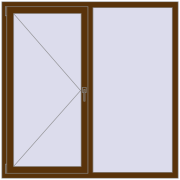 REHAU Euro 60 1500x1500 мм WALNUT з двох сторін