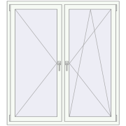 REHAU Euro 60 1400x1540 мм Білий (RAL 9016) з двох сторін