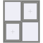 Вікна 1300x1500 мм Altest Pony 375 RAL 9007 Grey aluminium з двох сторін