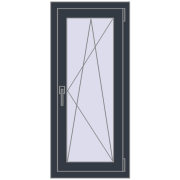 REHAU Euro 60 490x1090 мм ANTHRACITE_GREY_STRUKTURAL з двох сторін