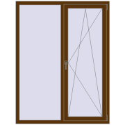 REHAU Euro 70 1300x1700 мм WALNUT з двох сторін