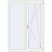 REHAU Euro 70 1150x1650 мм Білий (RAL 9016) з двох сторін REHAU Euro 70 1150x1650 мм Білий (RAL 9016) з двох сторін