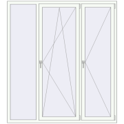 REHAU Euro 70 1800x2000 мм Білий (RAL 9016) з двох сторін