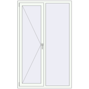 REHAU Euro 70 1150x1850 мм Білий (RAL 9016) з двох сторін