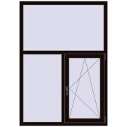 REHAU Euro 60 1200x1700 мм BLACK_BROWN з двох сторін