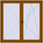 REHAU SYNEGO MD 1500x1500 мм GOLDEN OAK з двох сторін