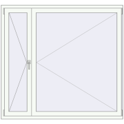 REHAU Euro 70 1600x1500 мм Білий (RAL 9016) з двох сторін REHAU Euro 70 1600x1500 мм Білий (RAL 9016) з двох сторін