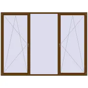 Вікна 3000x2200 мм REHAU Euro 70 WALNUT з двох сторін