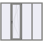 Вікна 2000x1800 мм Altest Pony 375 RAL 9007 Grey aluminium з двох сторін