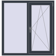 REHAU Euro 60 1150x1200 мм ANTHRACITE_GREY_STRUKTURAL з двох сторін