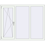 REHAU Euro 60 1510x1210 мм Білий (RAL 9016) з двох сторін