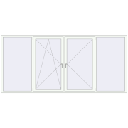 REHAU Euro 60 3250x1500 мм Білий (RAL 9016) з двох сторін