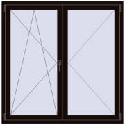 REHAU Euro 70 1400x1410 мм BLACK_BROWN з двох сторін