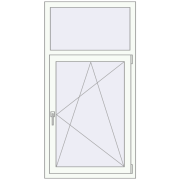 Вікна 800x1550 мм REHAU Euro 70 Білий (RAL 9016) з двох сторін
