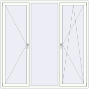 Вікна 2000x2000 мм REHAU SYNEGO MD Білий (RAL 9016) з двох сторін