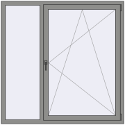 Вікна 1500x1500 мм Altest Pony 375 RAL 9007 Grey aluminium з двох сторін