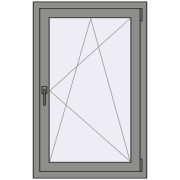 Altest Pony 375 715x1110 мм RAL 9007 Grey aluminium з двох сторін Altest Pony 375 715x1110 мм RAL 9007 Grey aluminium з двох сторін
