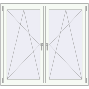 REHAU Euro 70 1400x1300 мм Білий (RAL 9016) з двох сторін