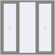 Altest Pony 375 1800x1800 мм RAL 9007 Grey aluminium з двох сторін