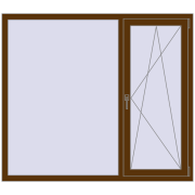Вікна 1600x1400 мм REHAU Euro 70 WALNUT з двох сторін